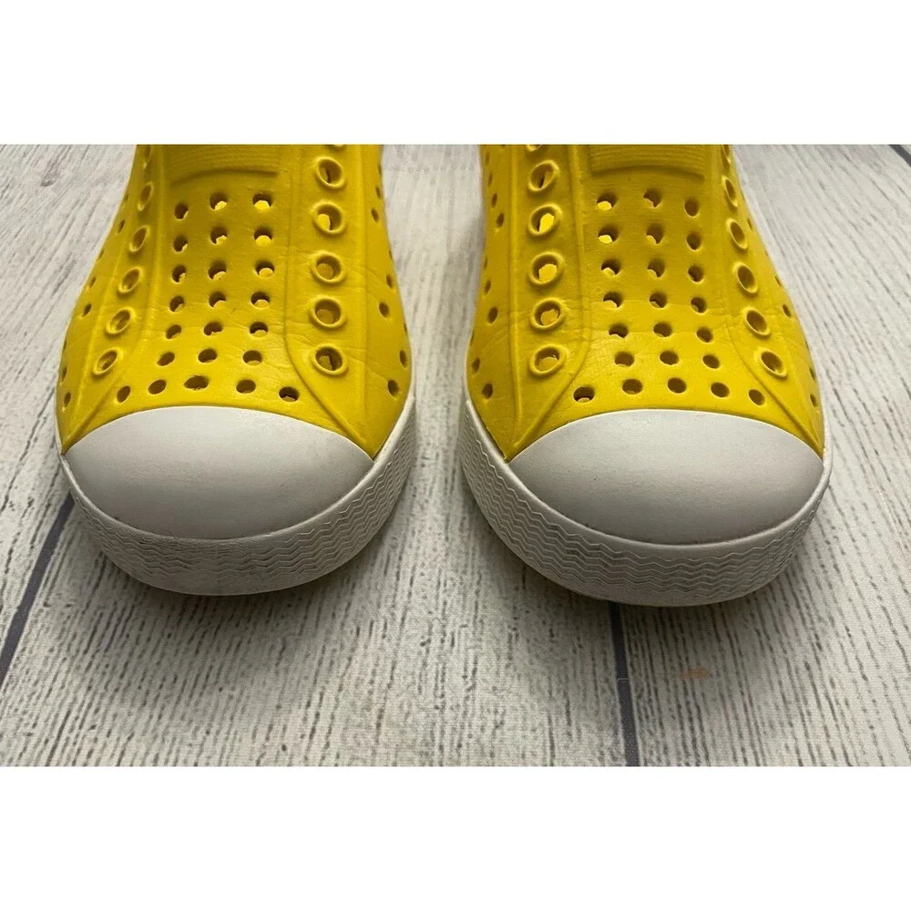 Native Shoes Kids Yellow Slip-On Water-Friendly Sneakers with White Toe